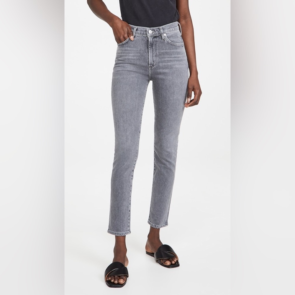 Citizens of Humanity Olivia Crop High Rise Slim Straight Silvermist 27